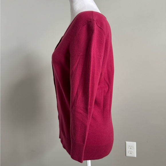 Talbots Raspberry Pink Button-Up Cardigan Sweater Small - Picture 2 of 7